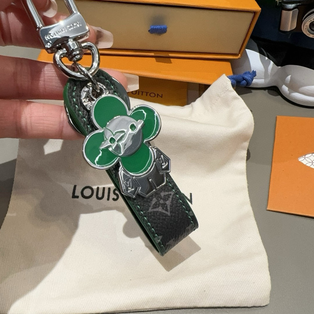 Louis Vuitton Green Flower Keychain – Limited Edition