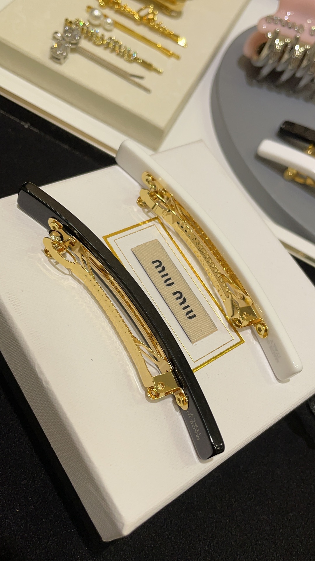 Miu Miu Logo Hair Clips - Premium Quality