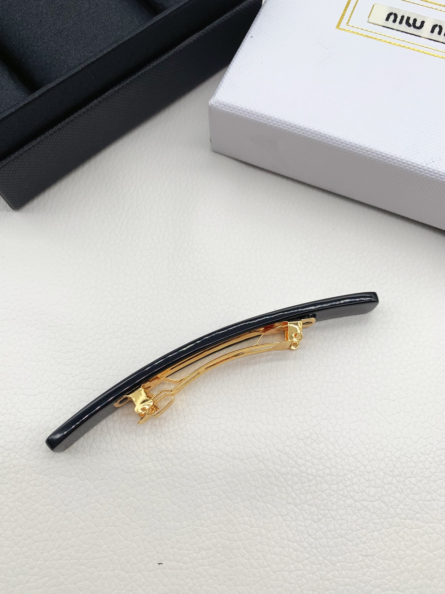 Miu Miu Black Acetate Clip - Miu Miu Black Acetate Hair Clip