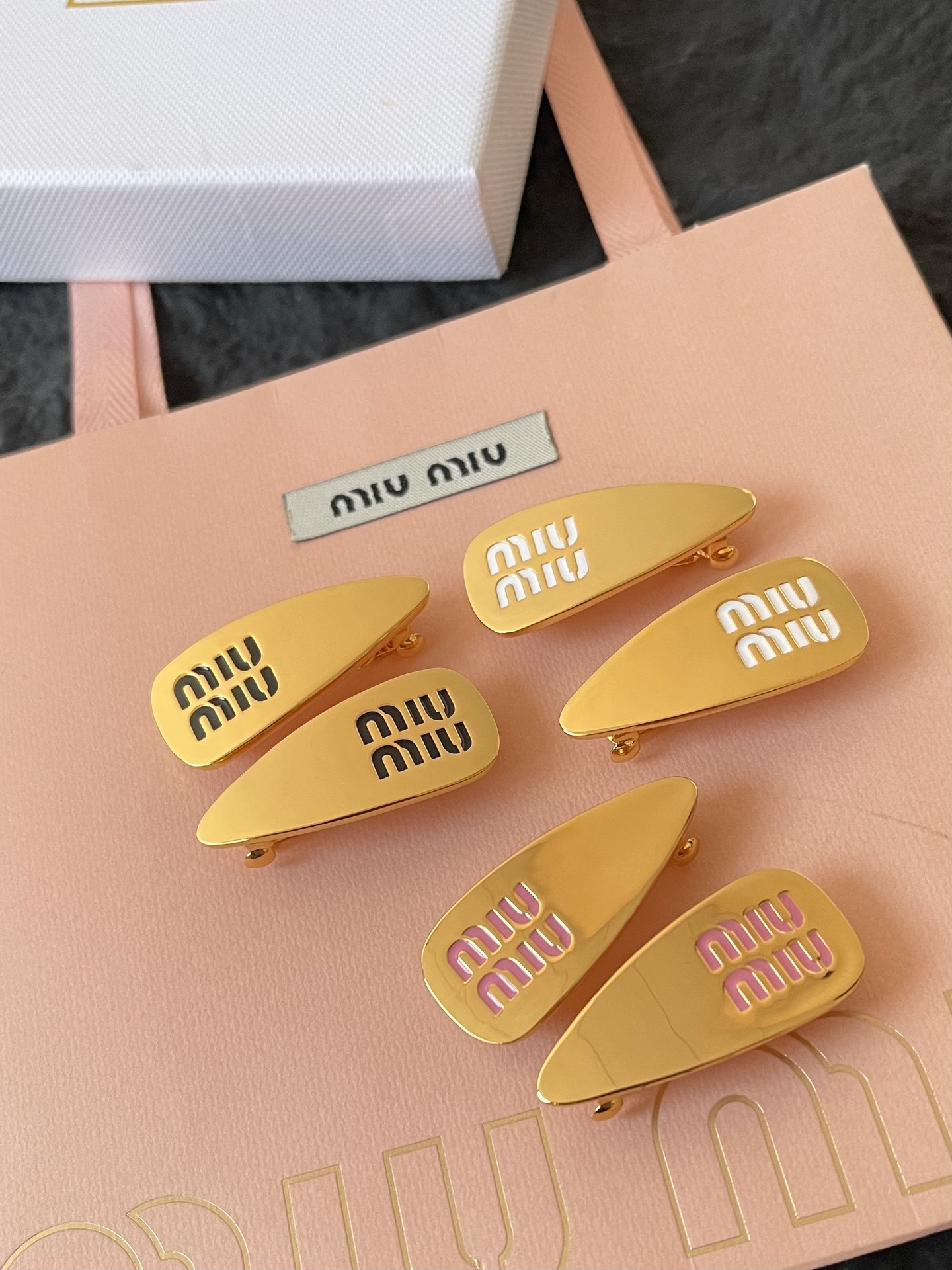 Miu Miu Inspired Premium Hair Clips - Gold Finish