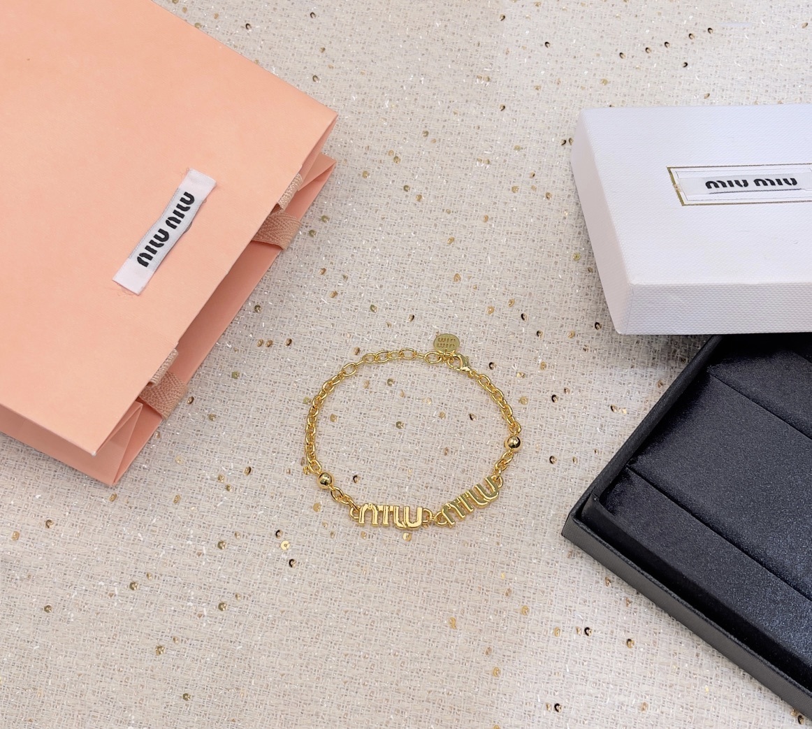Miu Miu Gold Logo Bracelet – Premium Quality