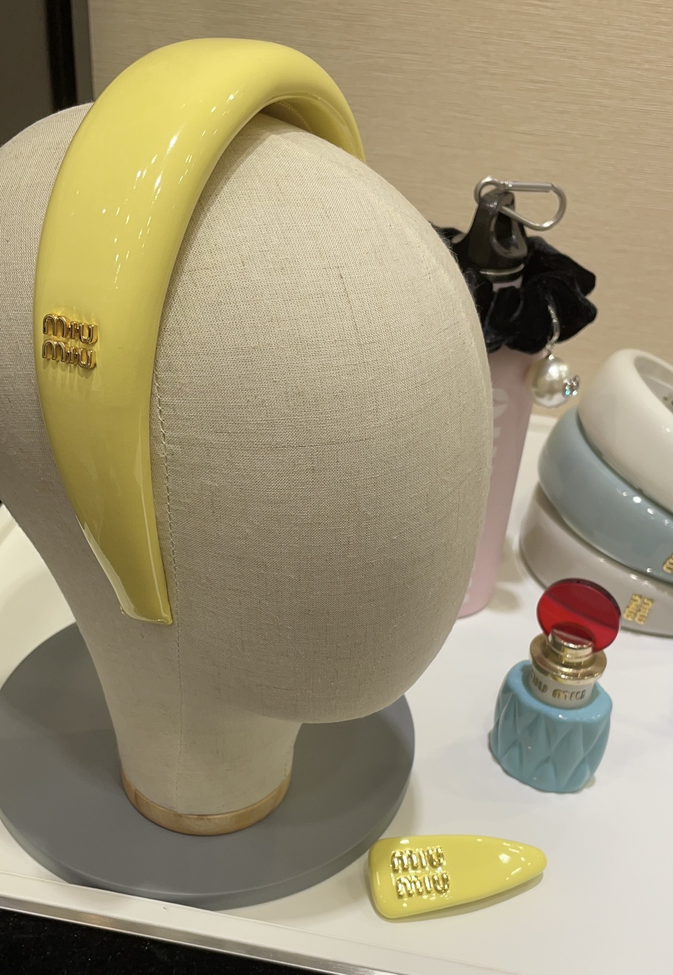 Miu Miu Yellow Headband & Clip Premium Set