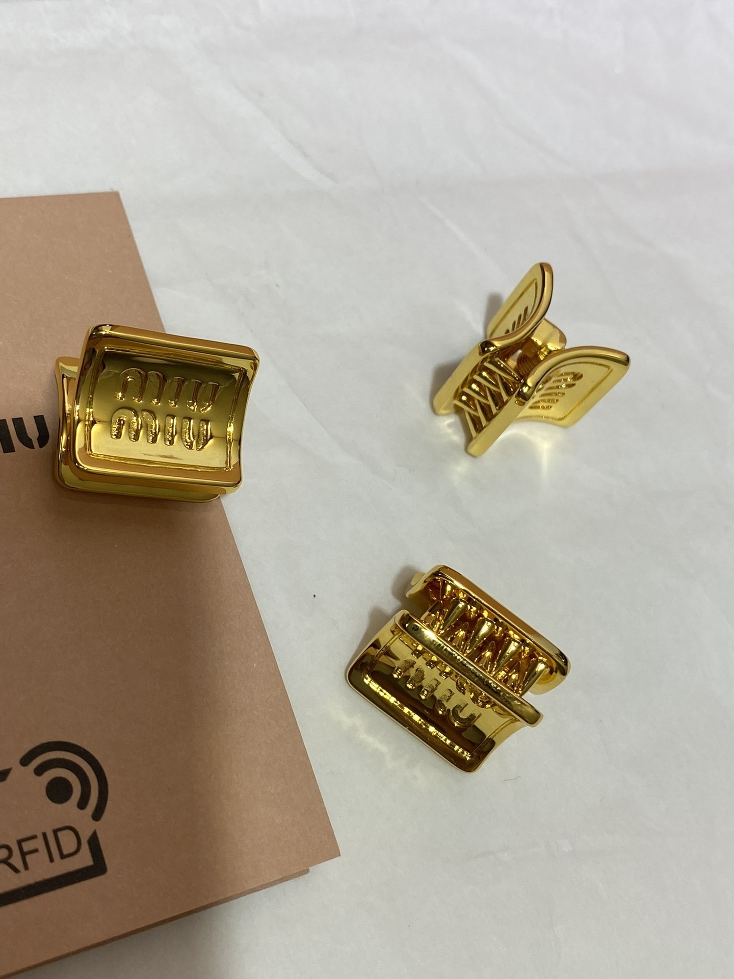Miu Miu Gold Hair Clips - Premium Quality