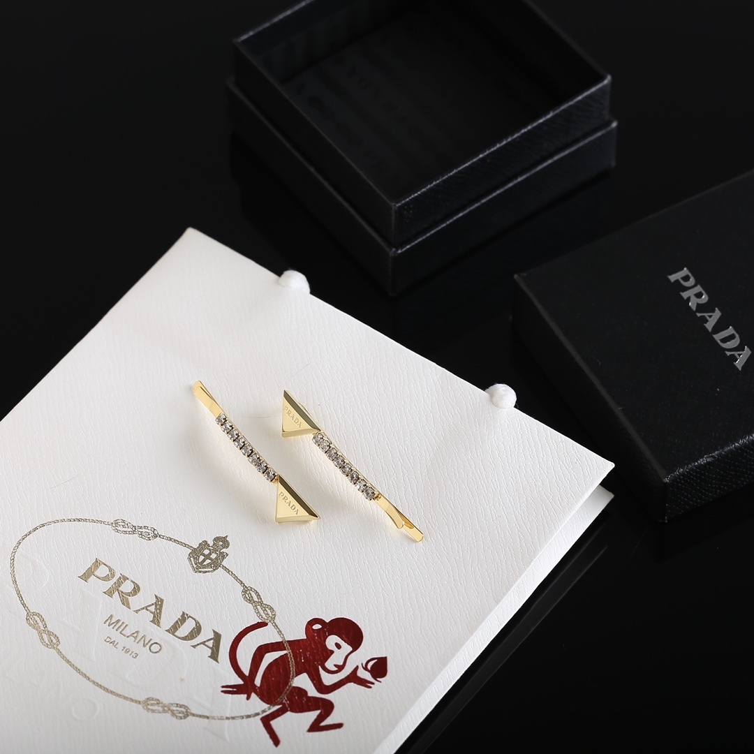hair Prada Gold Crystal Arrow - Prada Gold Crystal Arrow Hair Clips