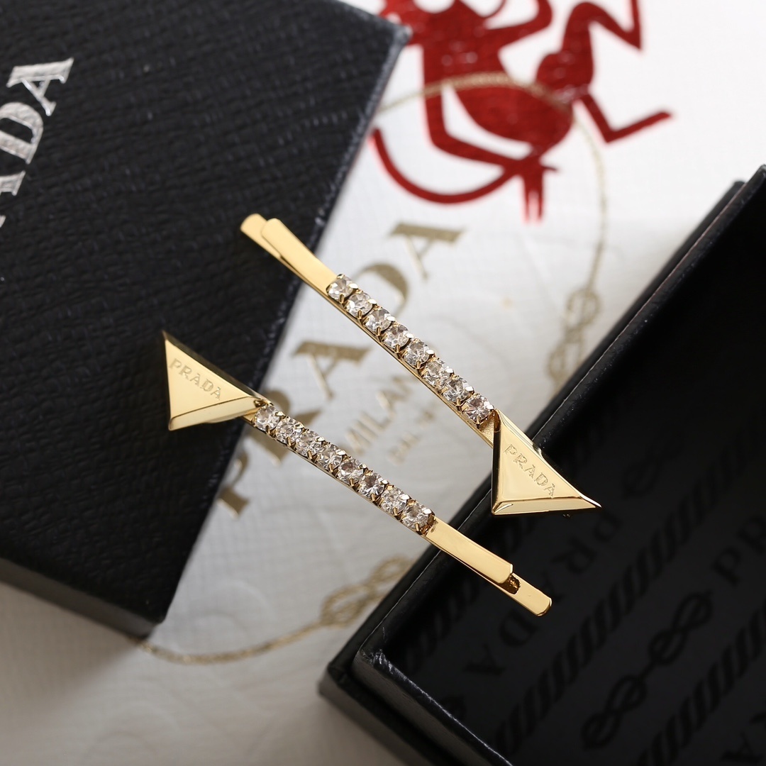 Premium Gold Hair Clips with Crystal Arrow Design