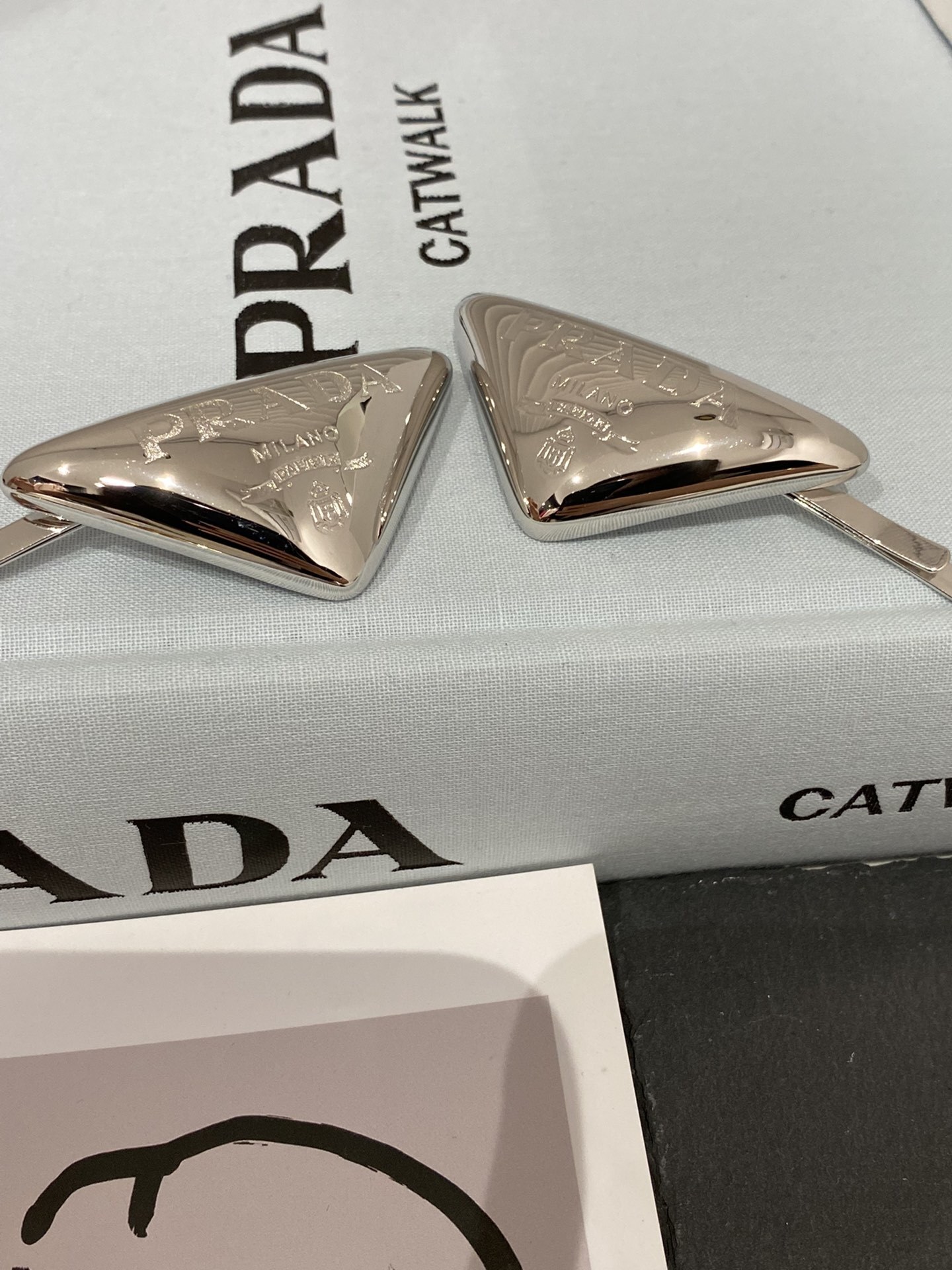 Prada Inspired Premium Hair Clips - Gold & Silver