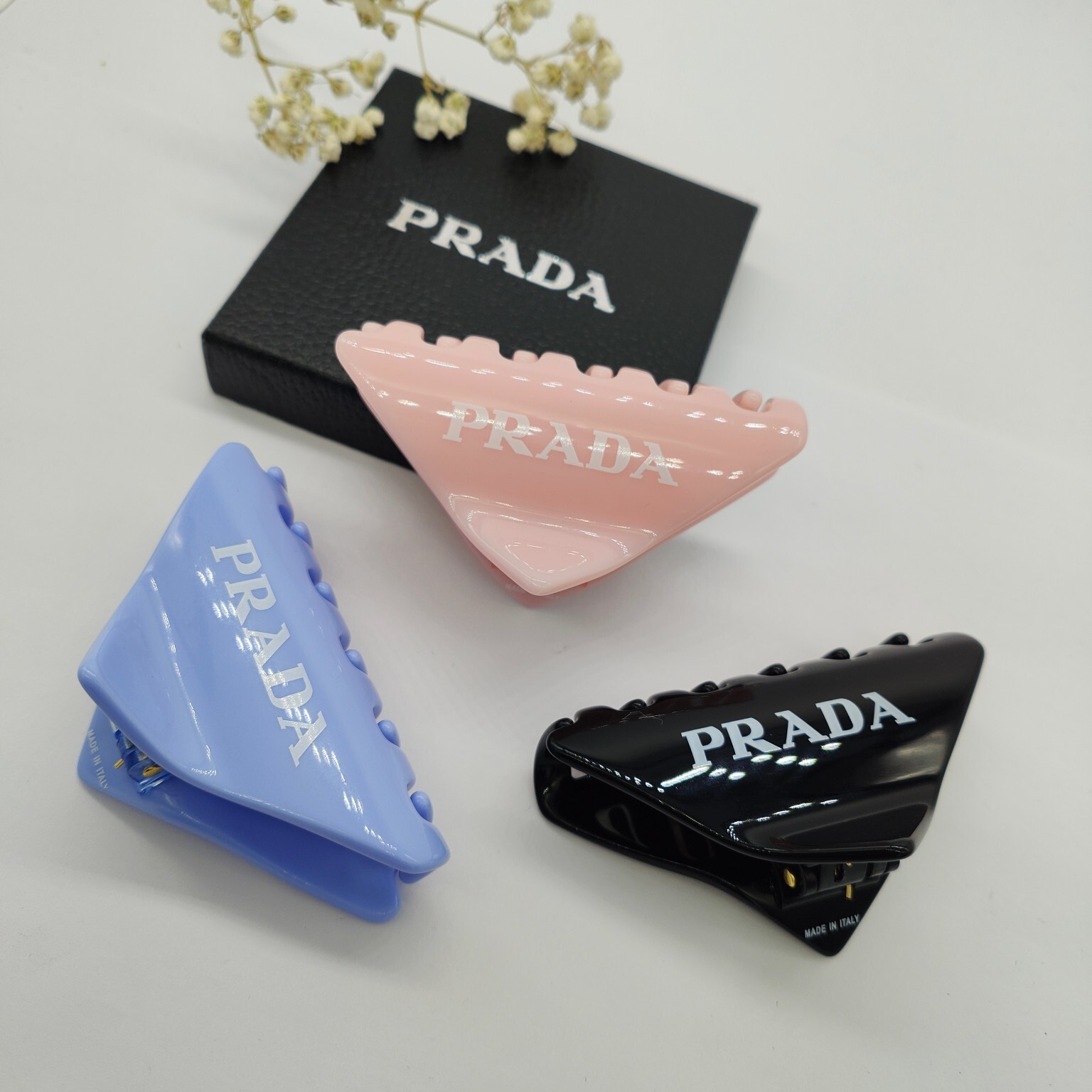 Prada Triangle Claw Clip Set - Pastel Hair Accessories