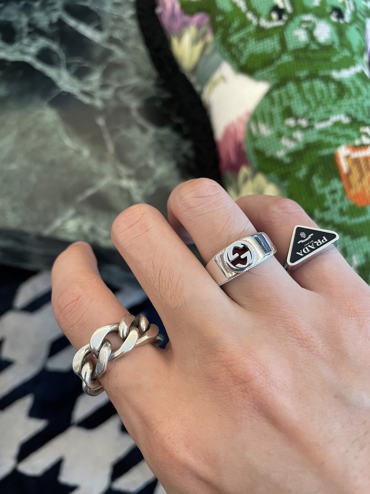 Prada Silver Triangle Logo Ring design – Prada Silver Triangle Logo