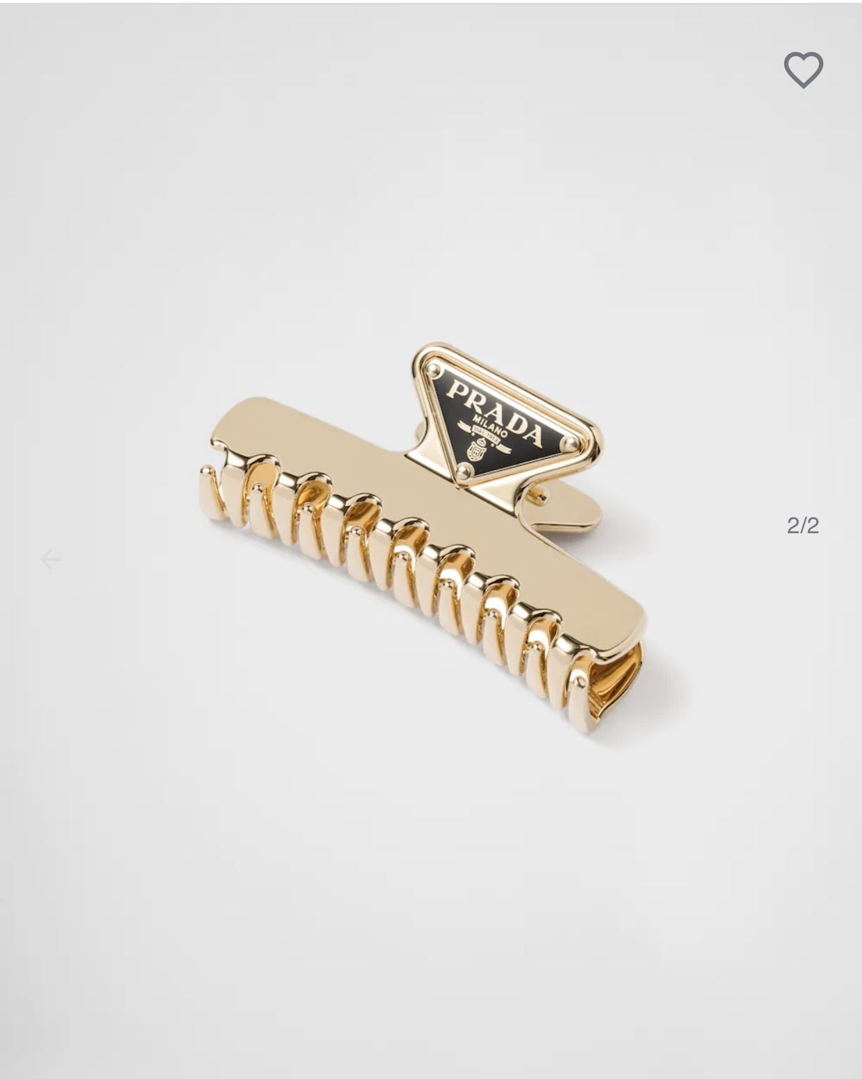 Prada Gold Metal Hair Claw clip designer - Prada Gold Metal Hair Claw