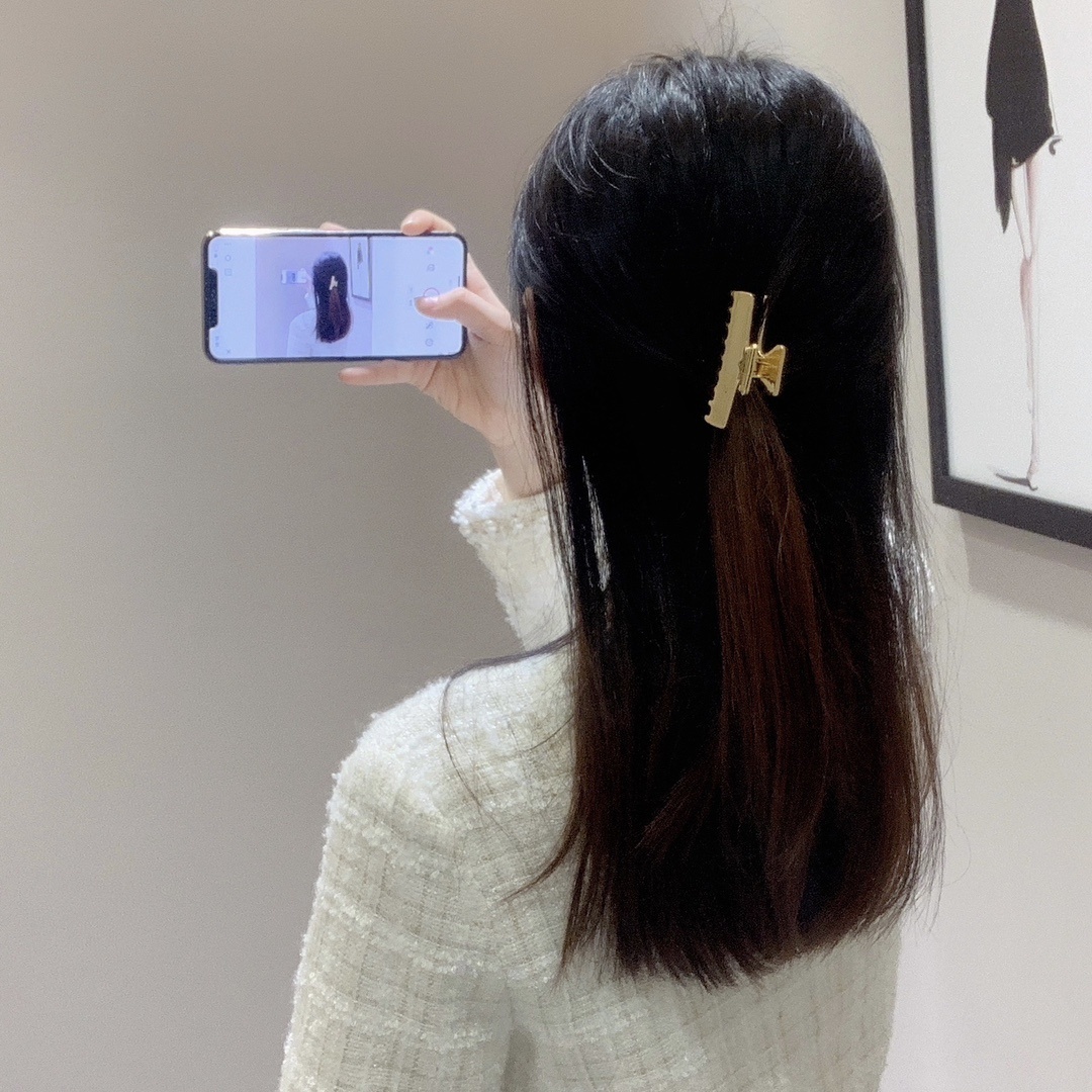 Prada Inspired Gold Hair Claw Clip - Premium Quality