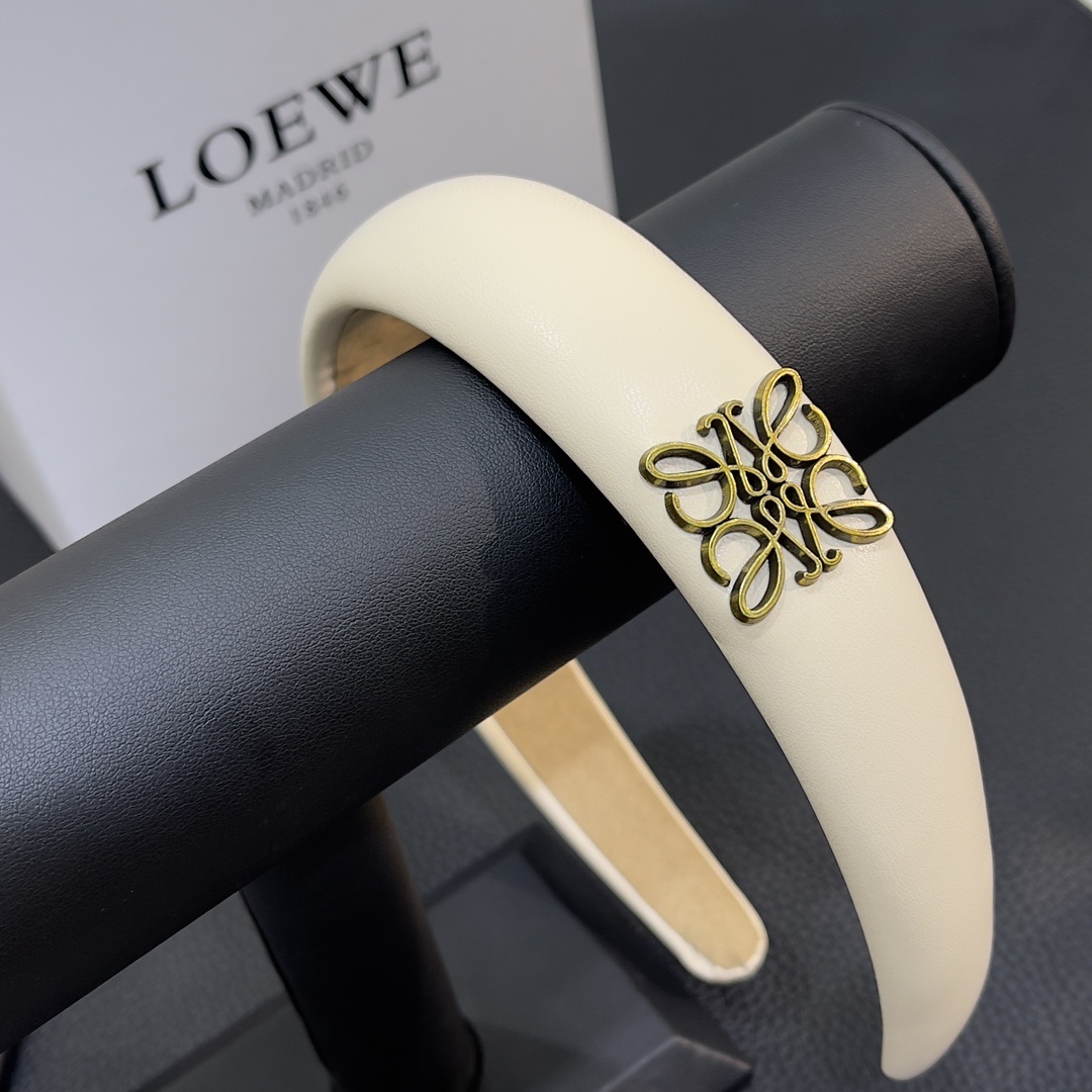 Premium Leather Headband with Elegant Logo Charm