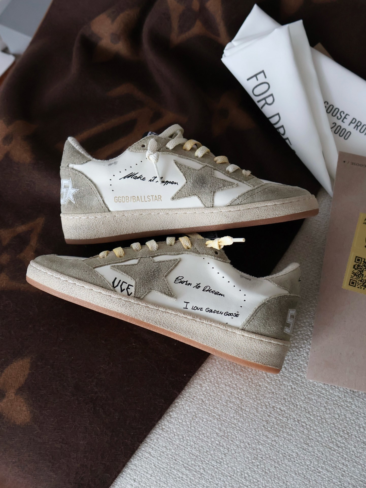 Golden Goose White Suede Ball Star Sneakers - Limited Edition