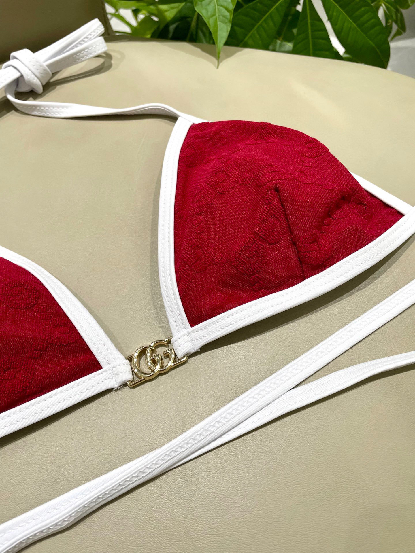 Luxury Red & White Trim Bikini – Premium Quality