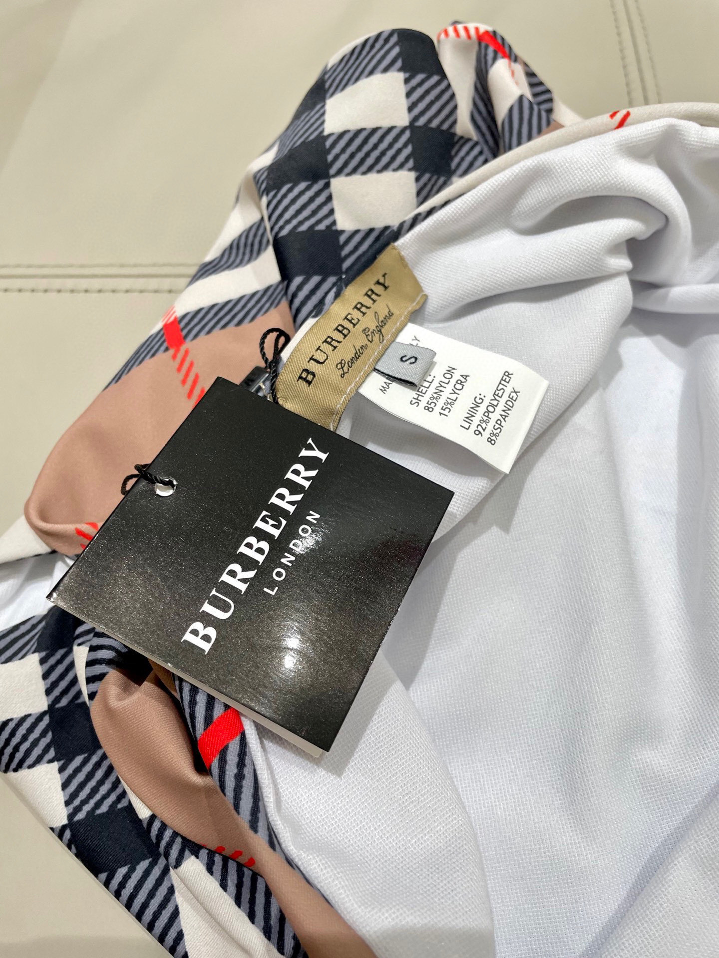 Burberry Inspired Plaid One-Piece Swimsuit – Premium Quality