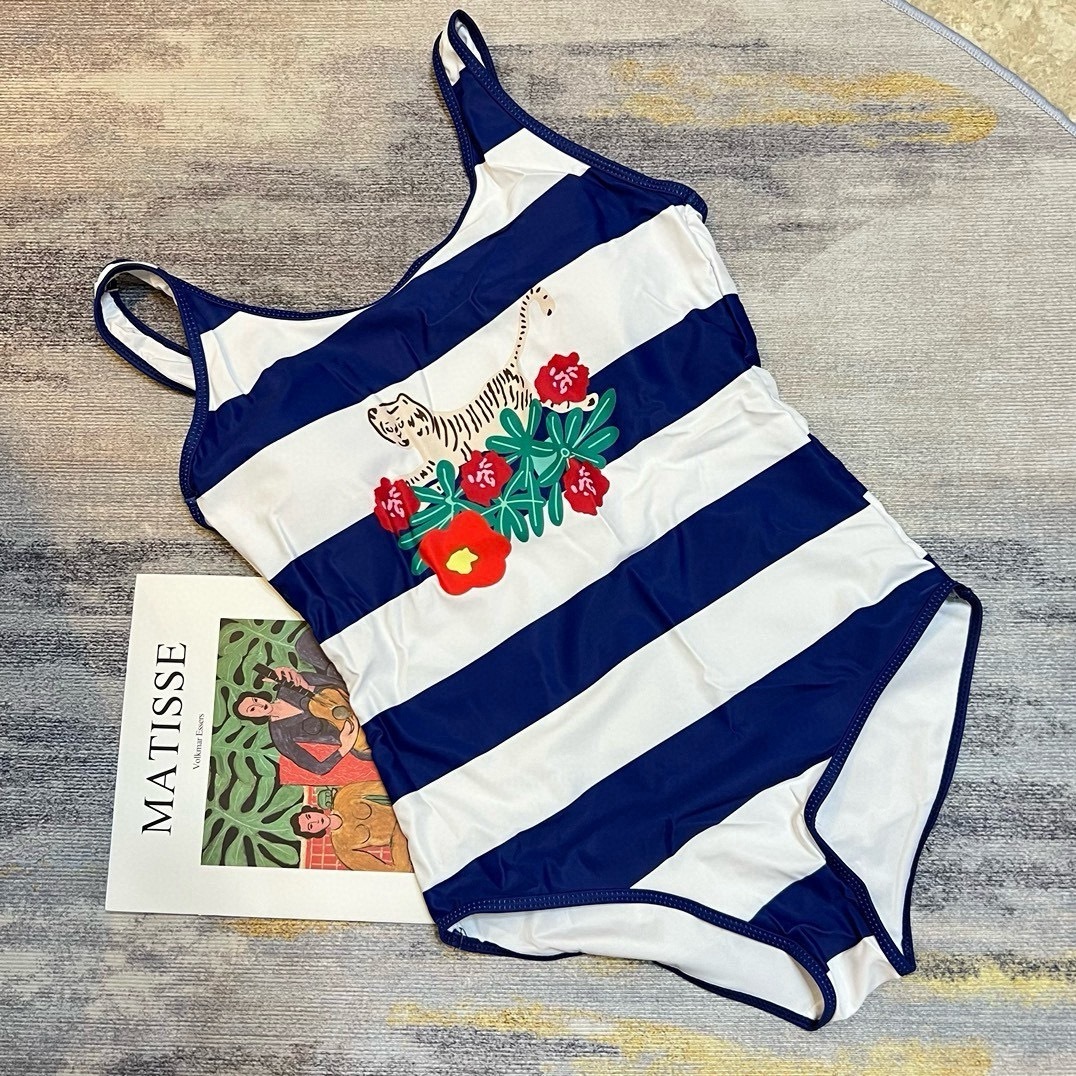 Striped Tiger Floral One-Piece Swimsuit | Premium Bikini
