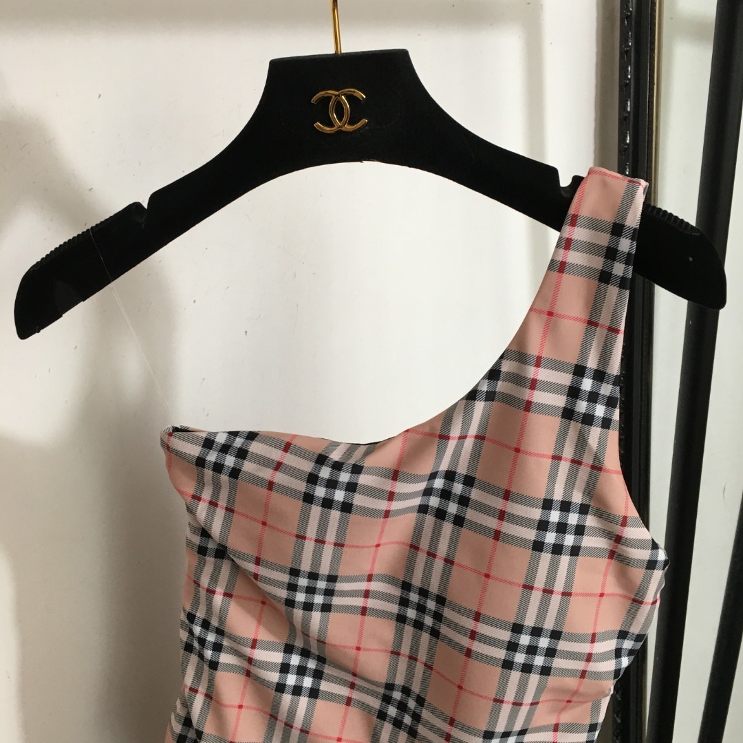 One-Shoulder Plaid Bikini – Premium Quality