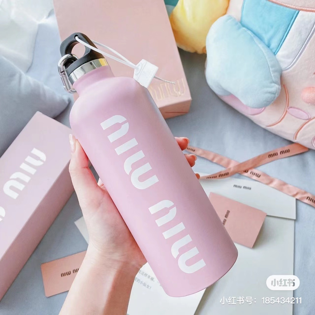 Miu Miu Pink Water Bottle – Miu Miu Pink Stainless Steel Water Bottle