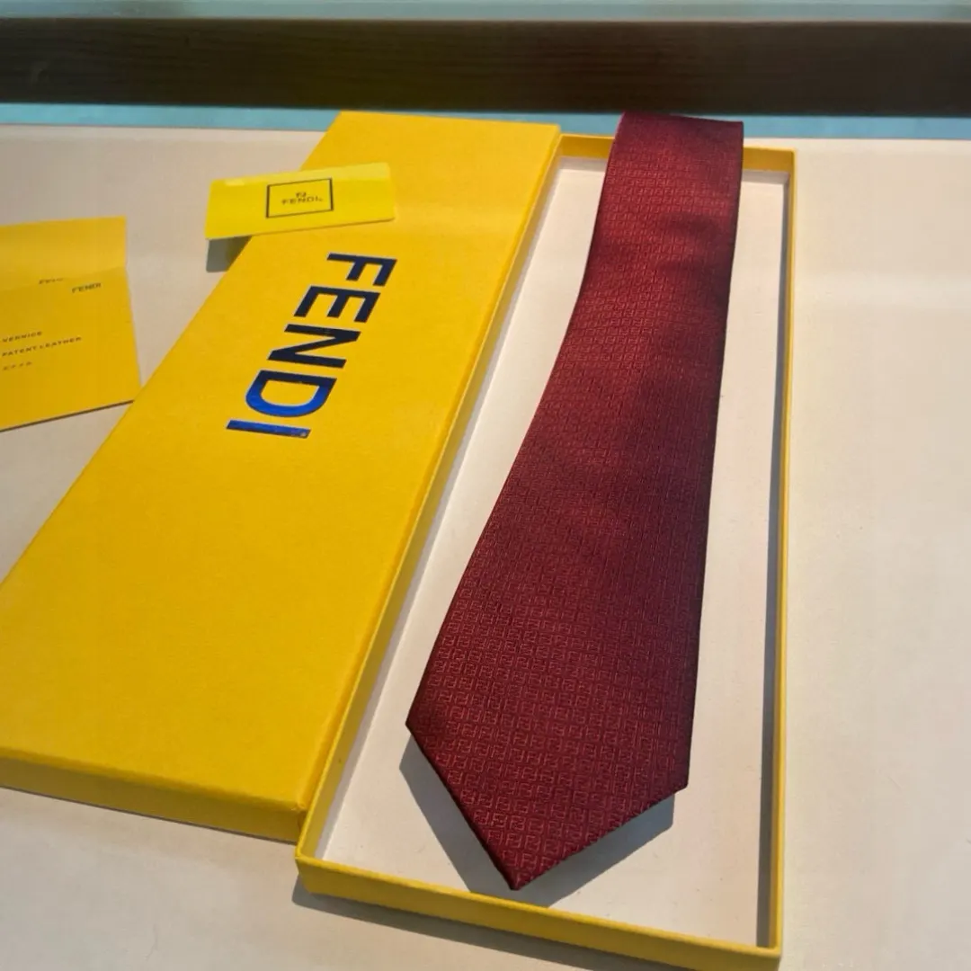 micro Fendi Burgundy Silk Tie - Fendi Burgundy Micro-Pattern Silk Tie