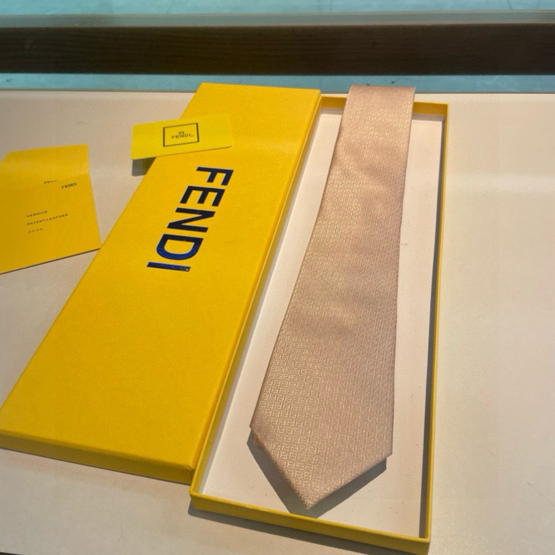 Fendi Light Pink Silk Tie – Fendi Silk Tie – Light Pink Designer