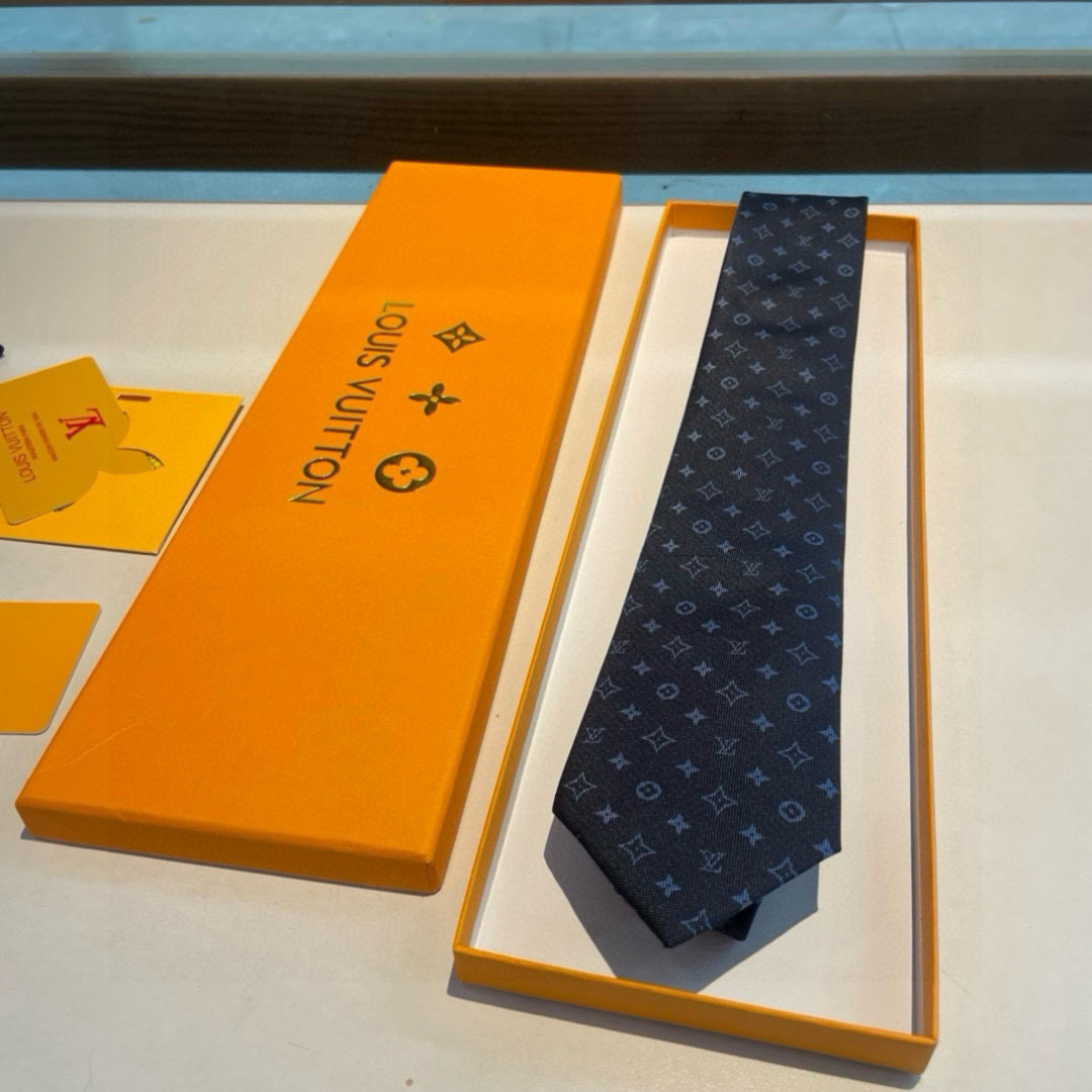 Louis Vuitton Dark Blue Monogram Silk Tie – New Arrival