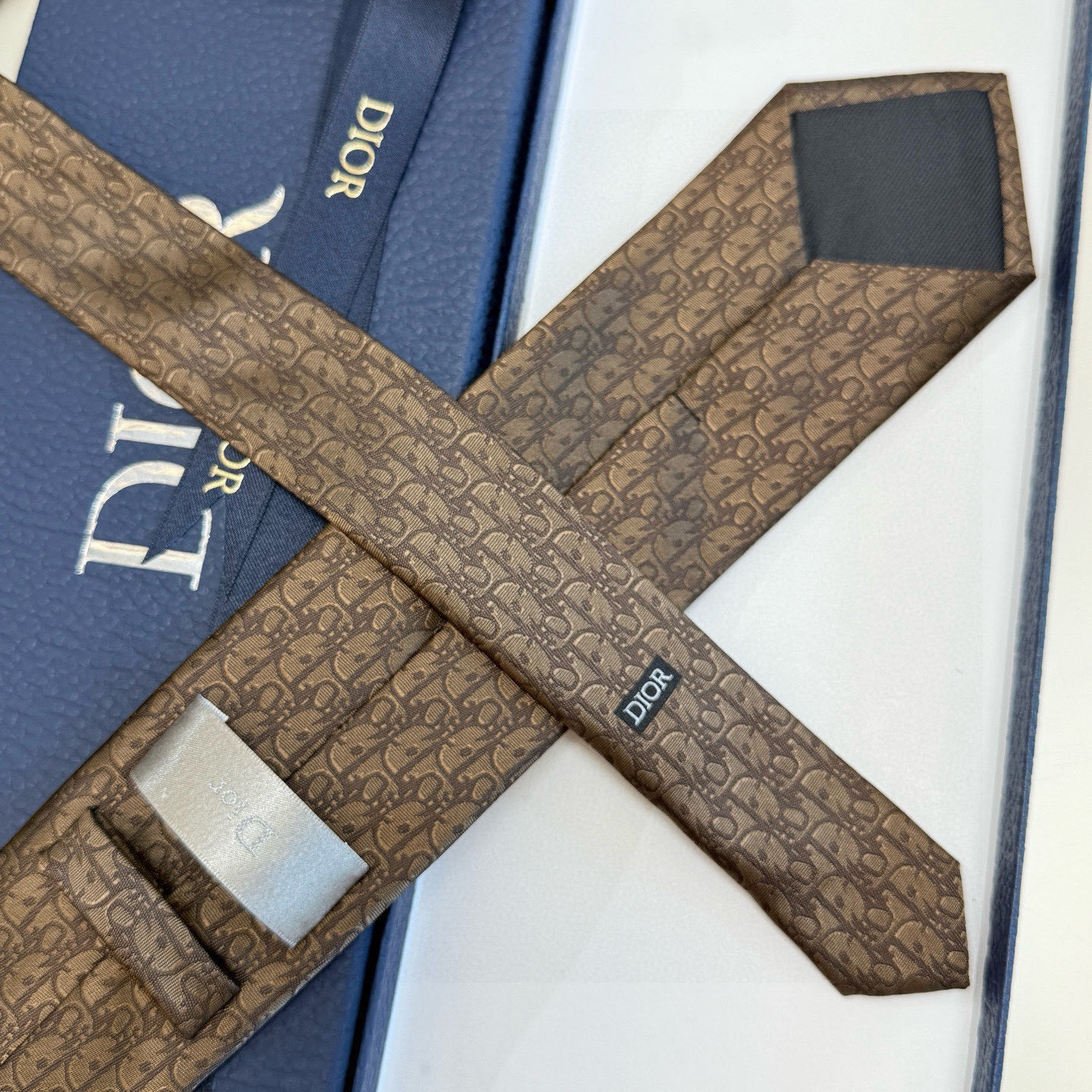 elegant Dior Brown Oblique Silk Tie – Dior Brown Oblique Silk Tie