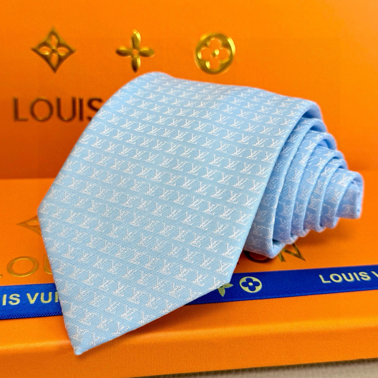 monogram luxury Louis Vuitton Sky Blue Silk Tie – Louis Vuitton Sky