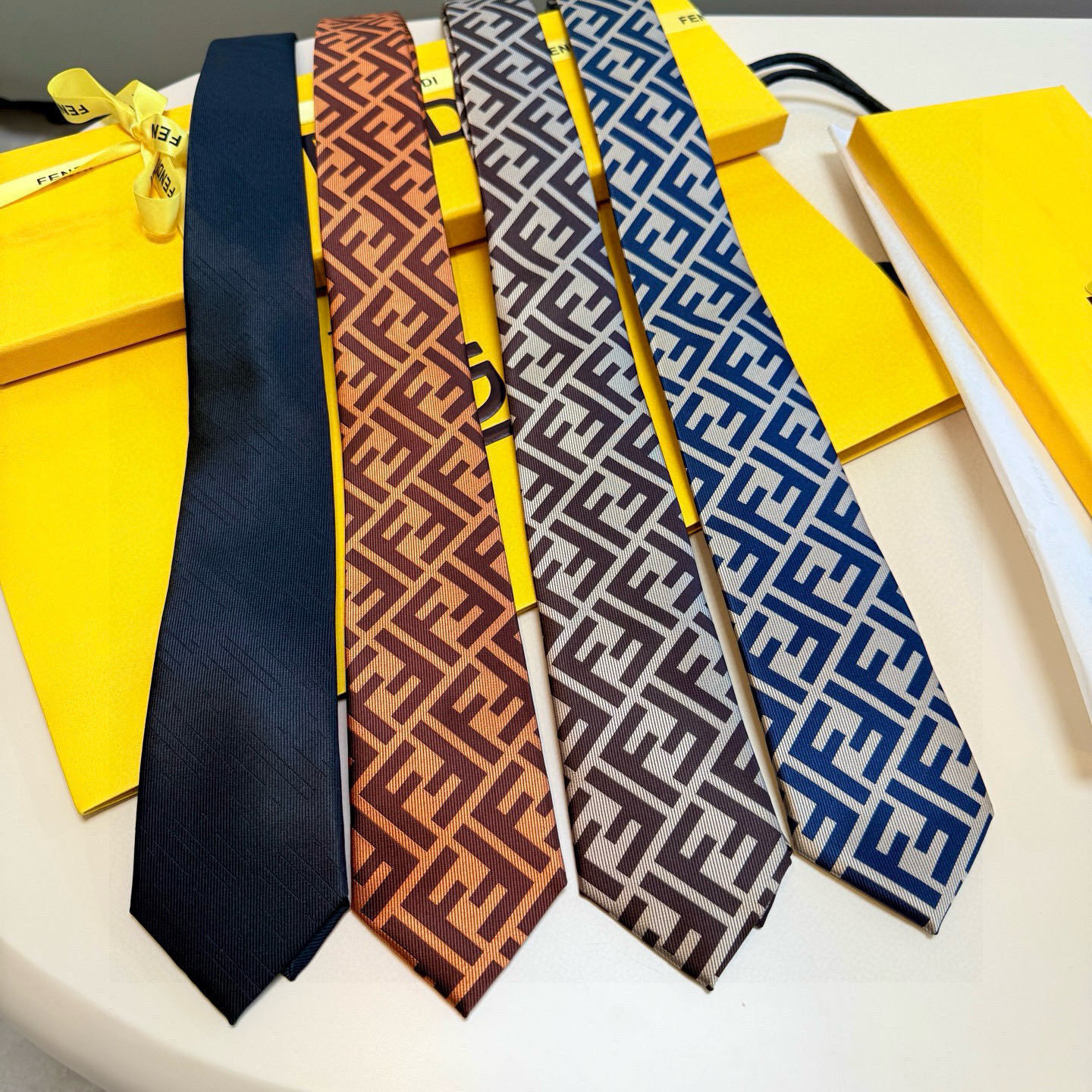 Fendi FF Logo Silk Tie designer