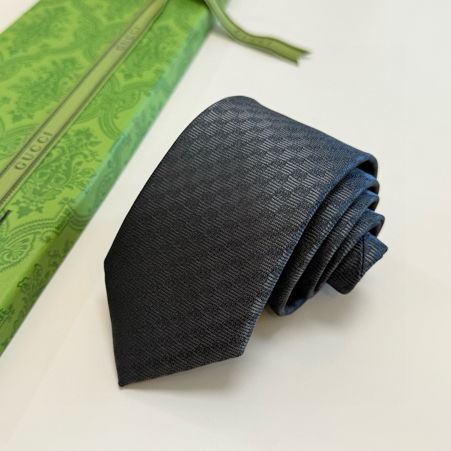 Gucci Anthracite GG Silk Tie