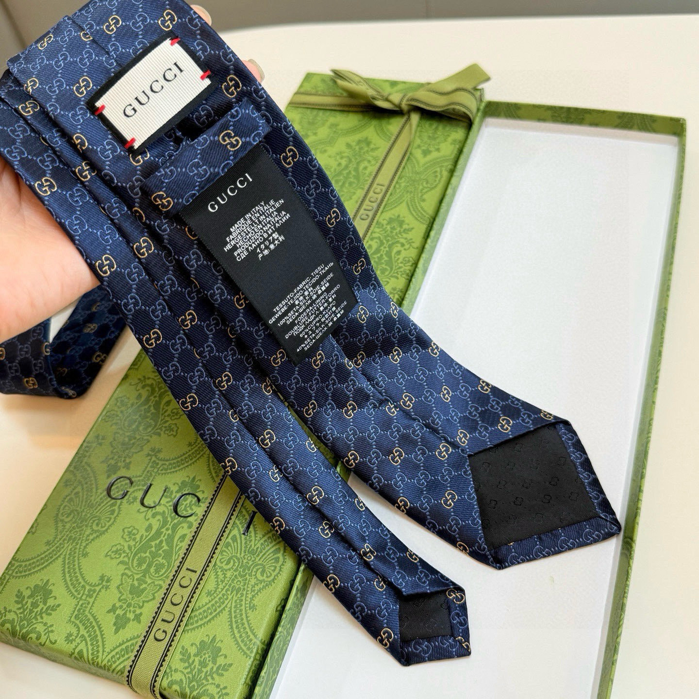 Gucci Midnight Blue GG Tie – Gucci Midnight Blue GG Jacquard Tie