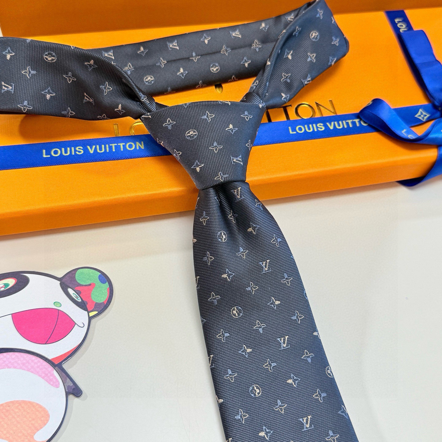 Louis Vuitton Blue Monogram Silk Tie elegant – Louis Vuitton Blue