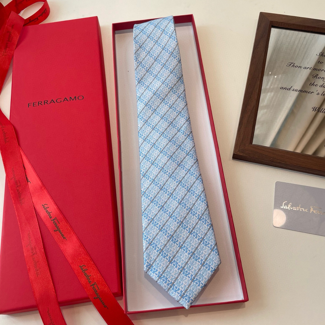 salvatore Ferragamo Light Blue Silk Tie – Salvatore Ferragamo Light