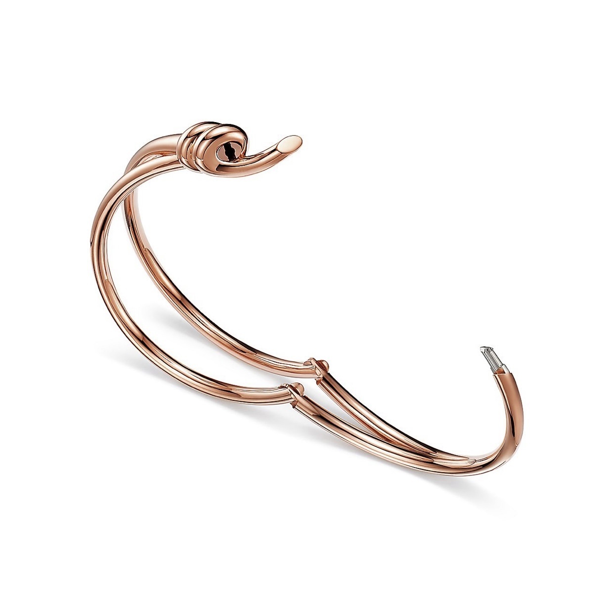 elegant Tiffany Knot Rose Gold Bangle – Tiffany Knot Rose Gold Bangle