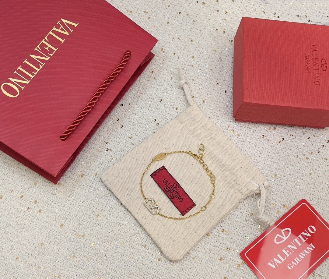 Valentino Garavani Crystal VLogo Bracelet