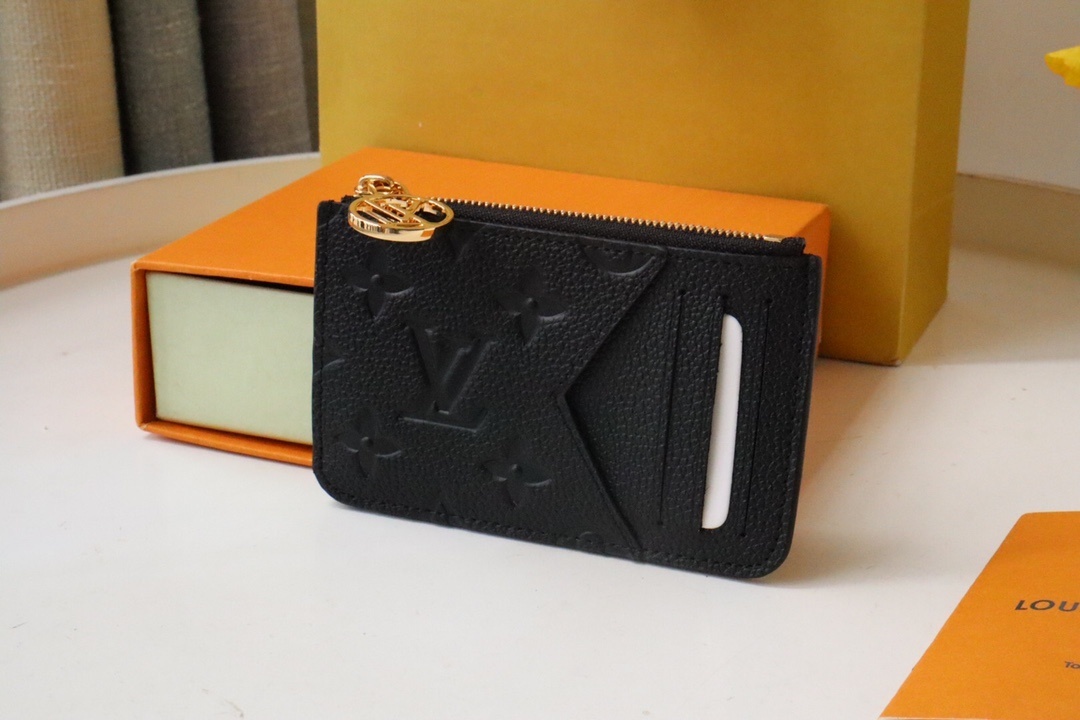 Louis Vuitton Black Empreinte Zippy Card Holder