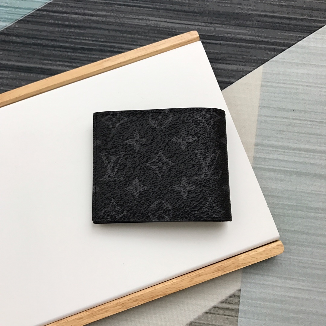 LV Monogram Eclipse Bifold Wallet - Black Leather