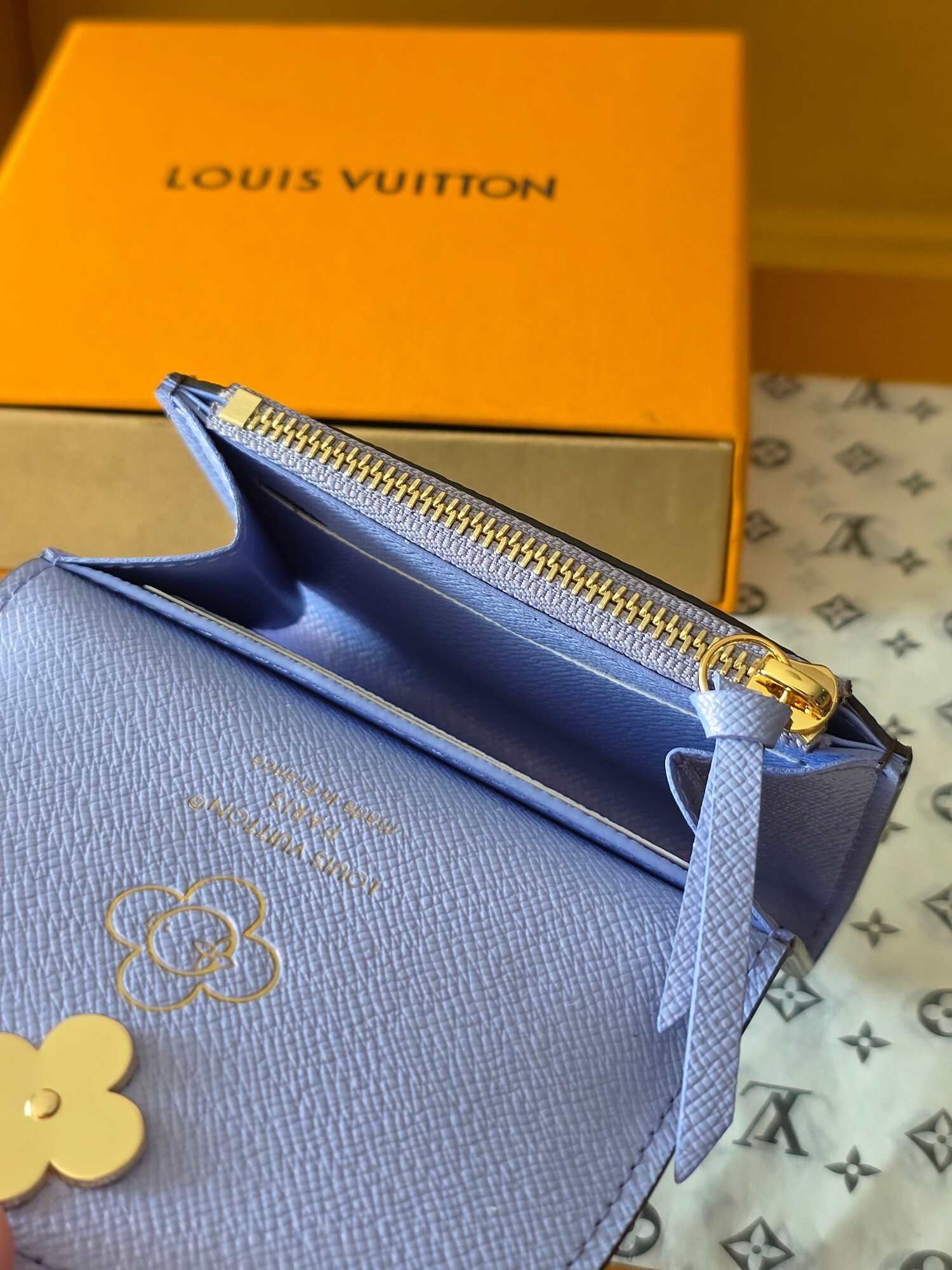 Louis Vuitton Lilac Leather Flower Wallet