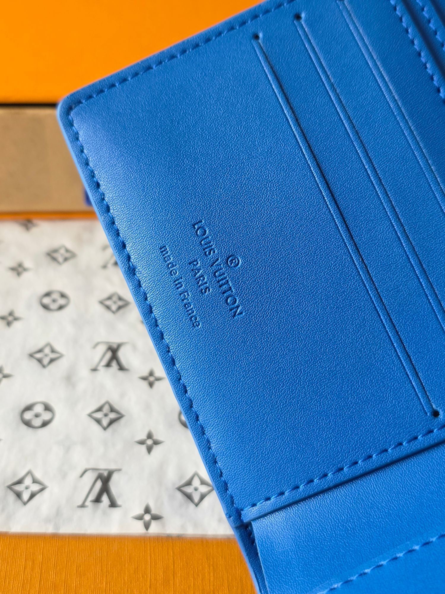 Louis Vuitton Blue Bifold - Louis Vuitton Blue Leather Bifold Wallet
