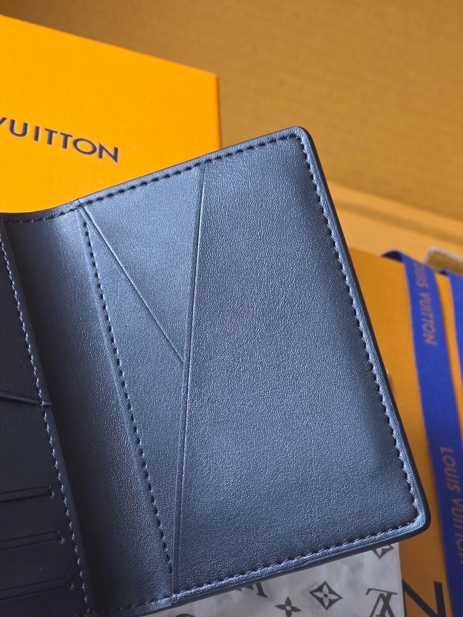 LV Black Leather Multiple Wallet - Authentic Louis Vuitton