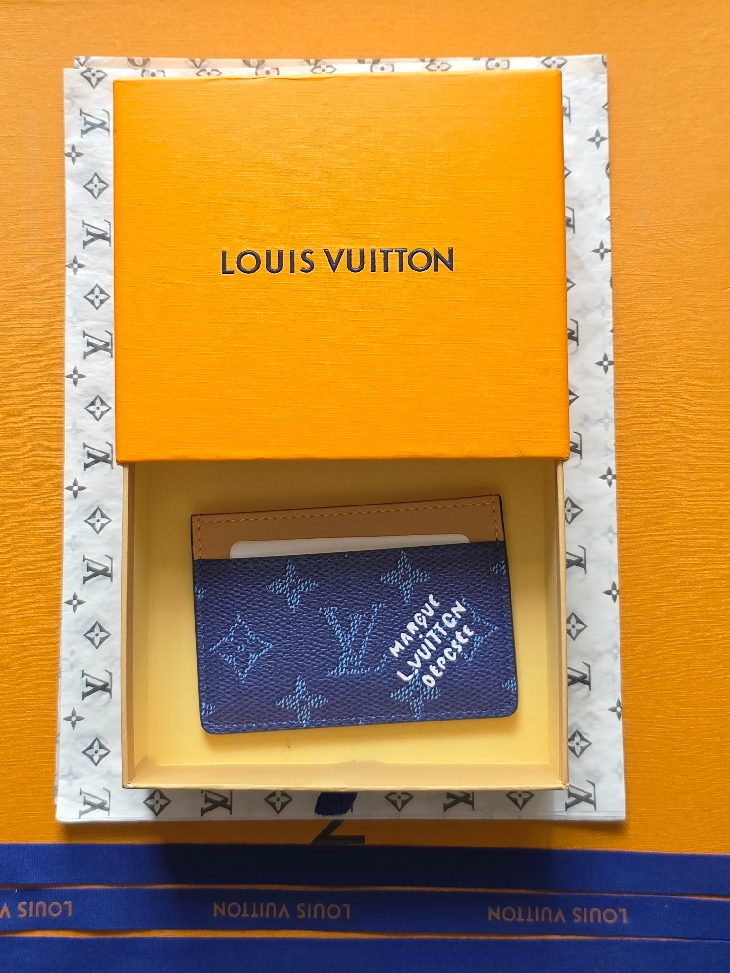 Louis Vuitton Blue Monogram Card Holder - Limited Edition