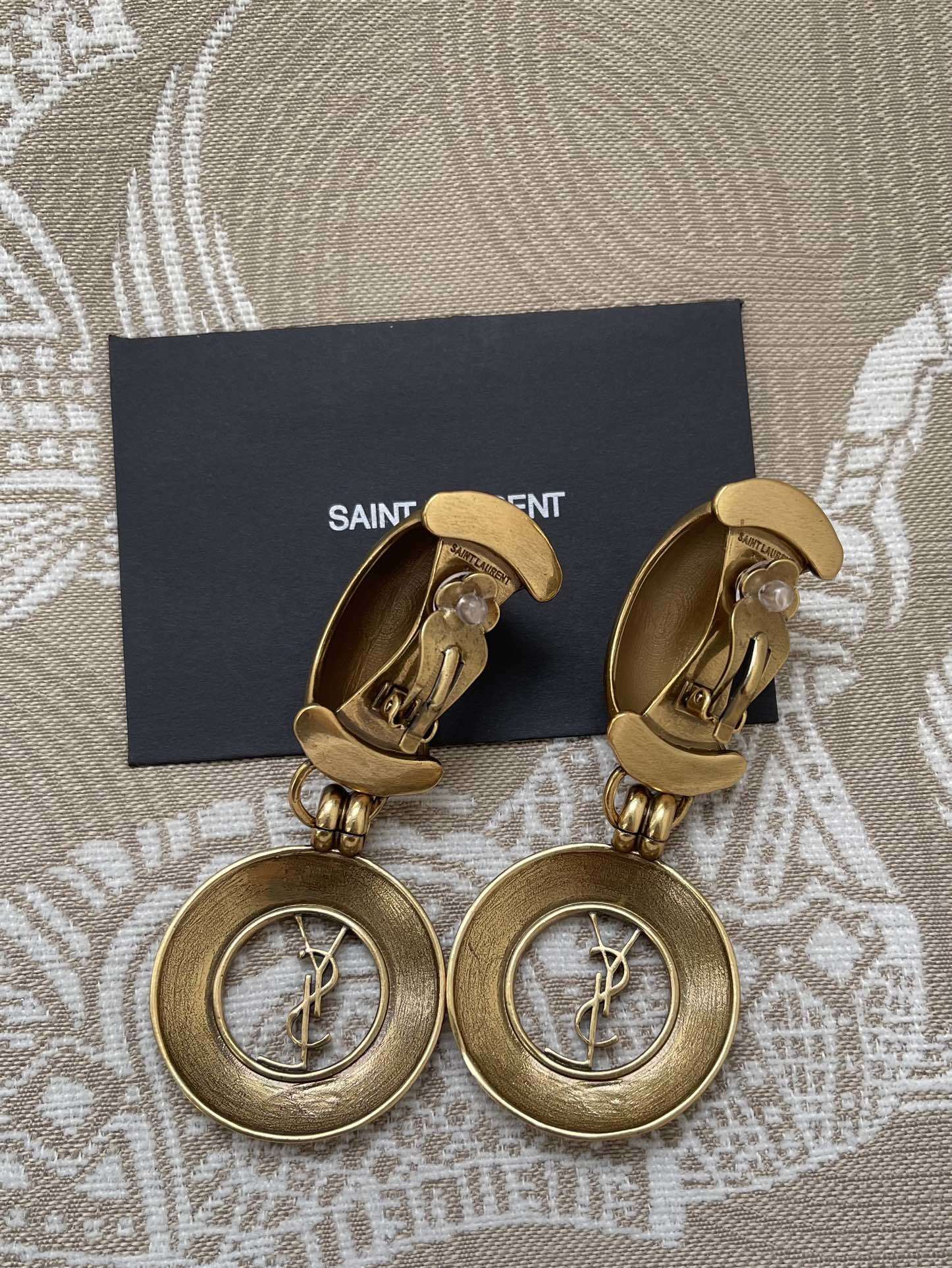 Saint Laurent Crystal Clip Earrings