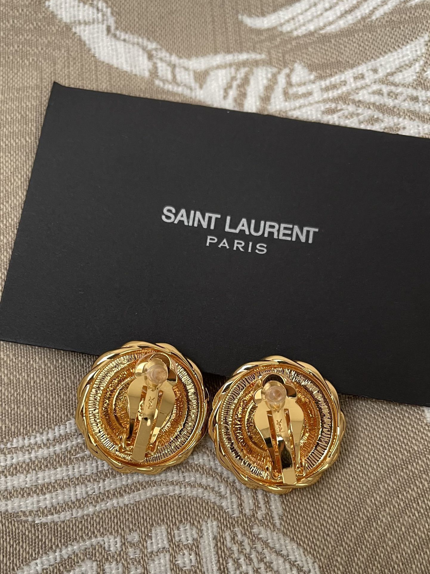 Saint Laurent Gold Black Earrings square – Saint Laurent Gold & Black