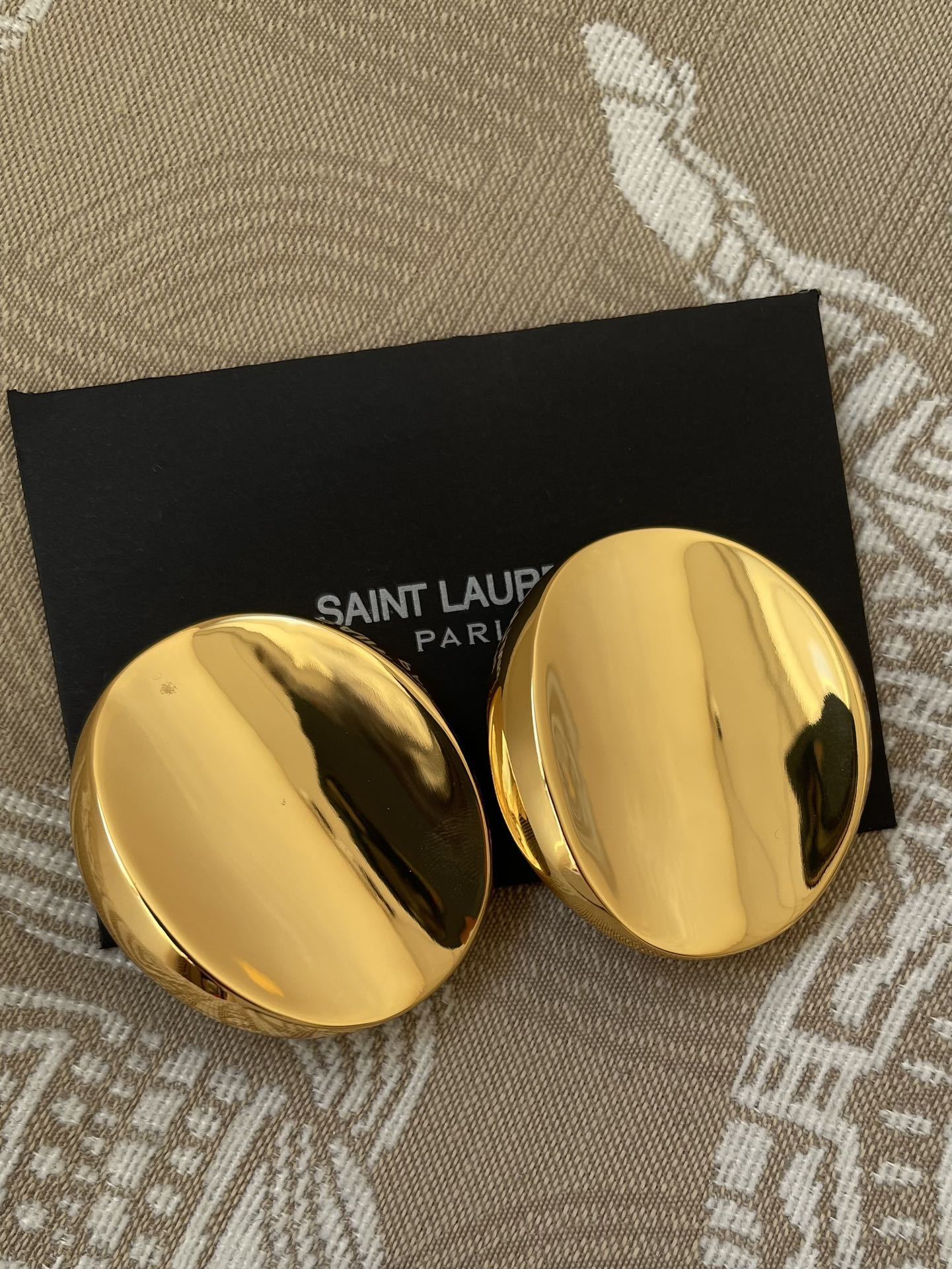 Saint Laurent Gold Petal Earrings – Ruby Center