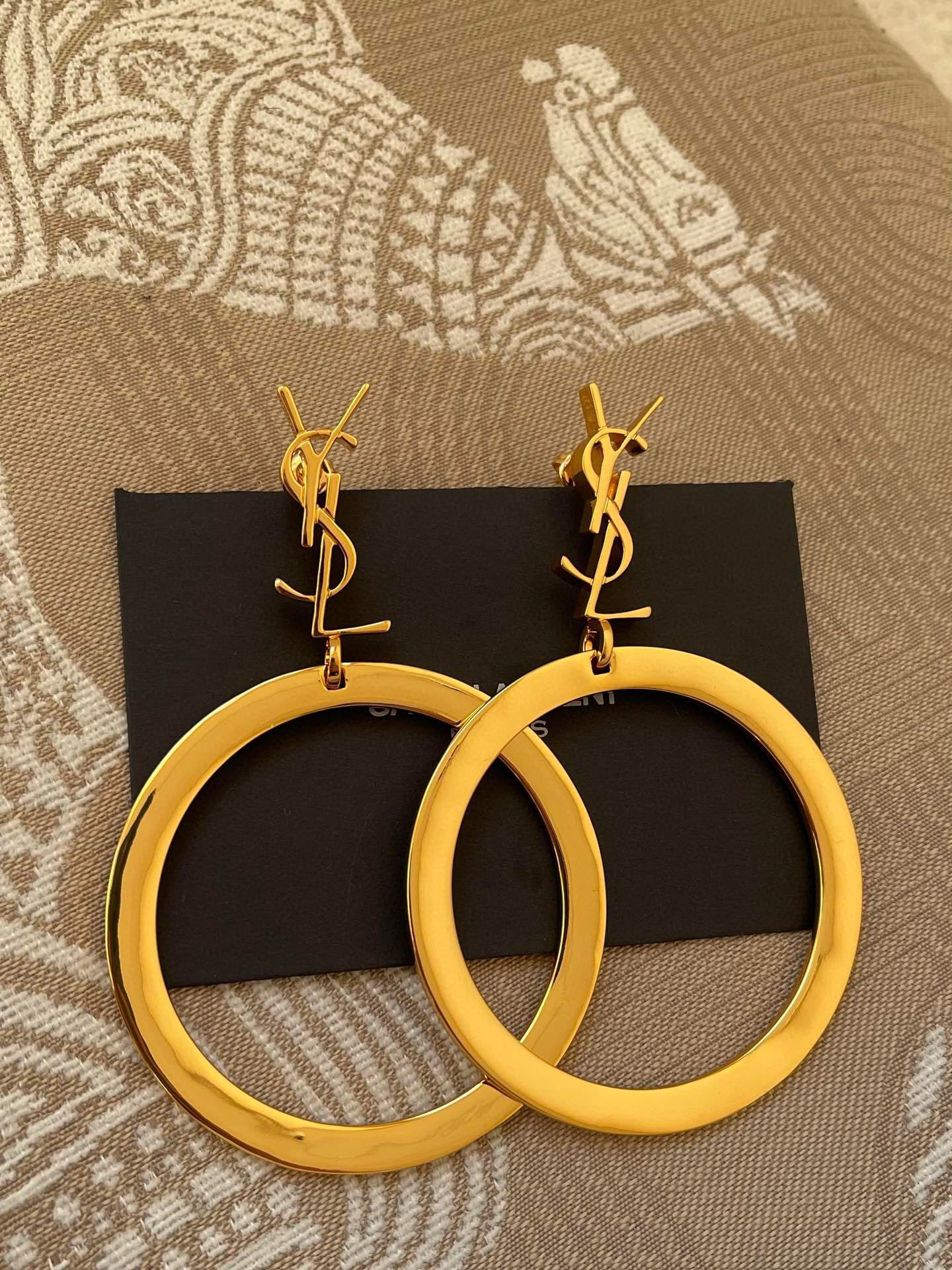 oversized Saint Laurent Gold Hoop Earrings – Saint Laurent Gold