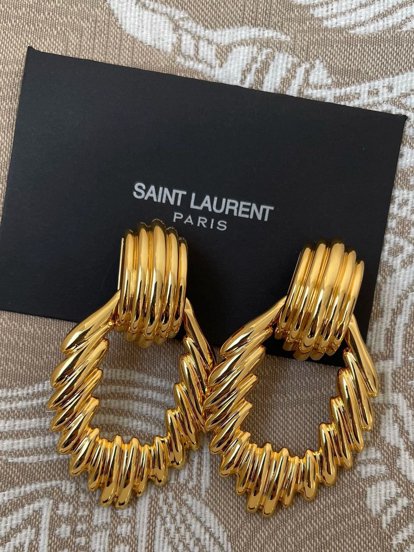 Saint Laurent Snake Drop Earrings – Saint Laurent Red & Gold Snake