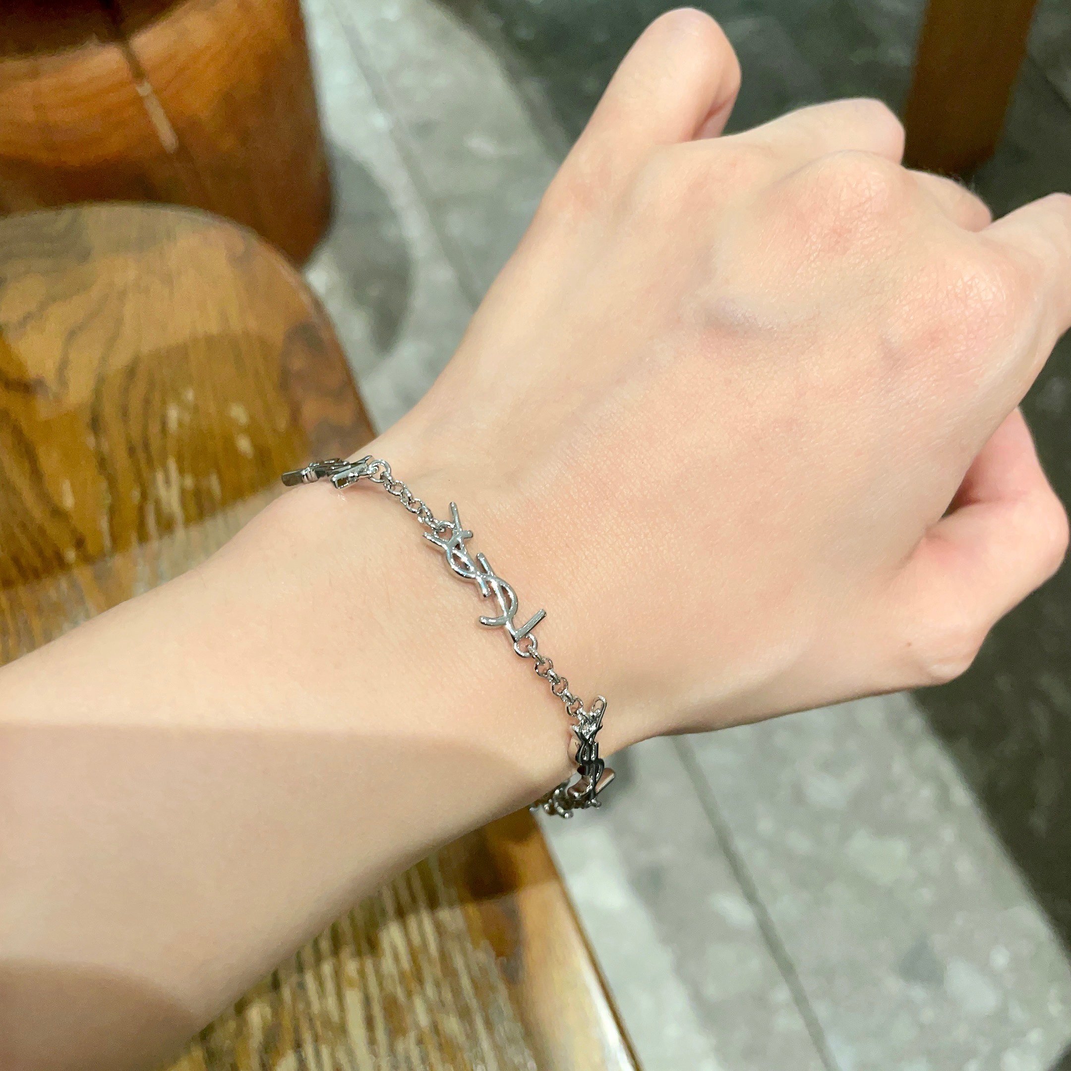 YSL Inspired Silver Chain Bracelet – Premium Quality