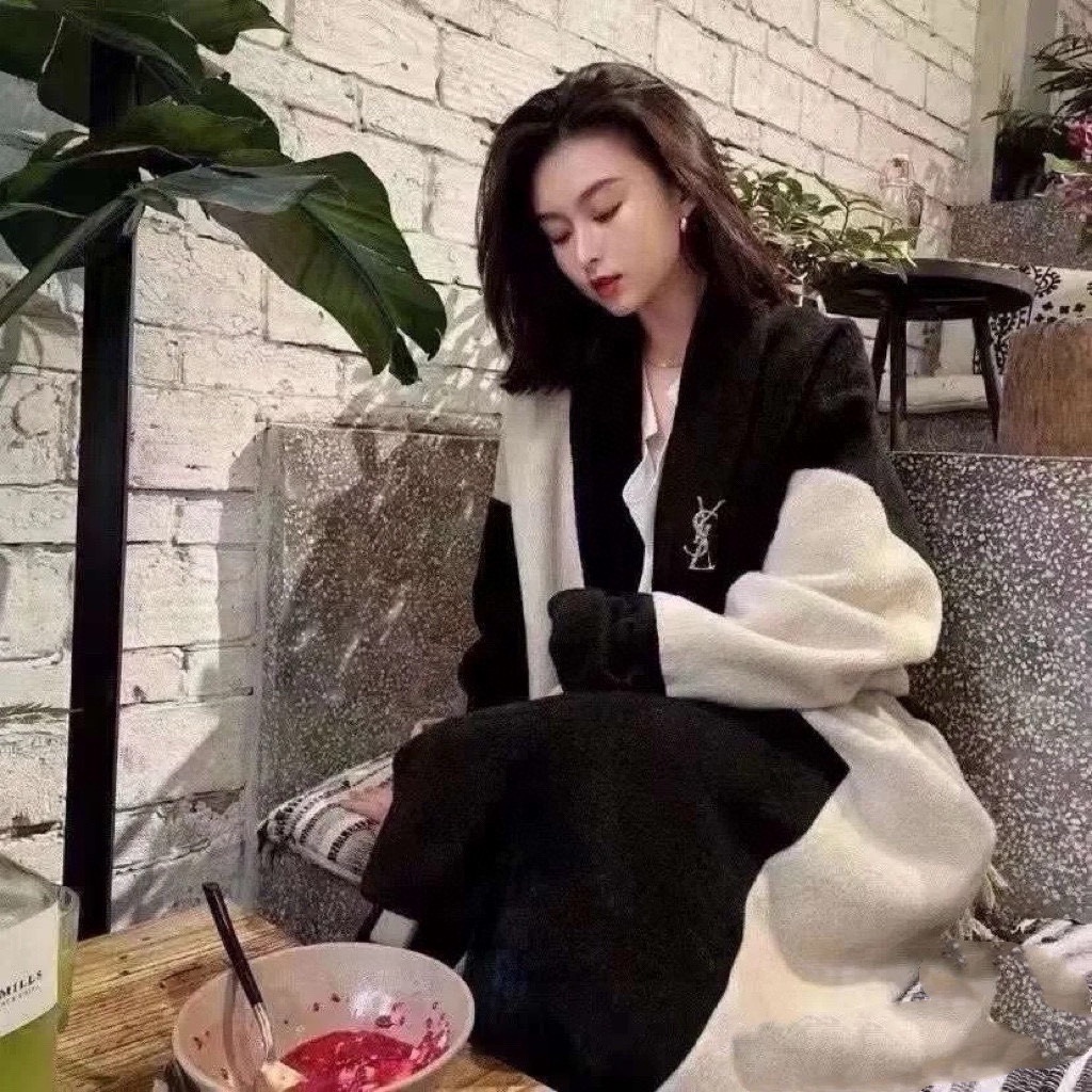 Saint Laurent Silver YSL Rhinestone Brooch