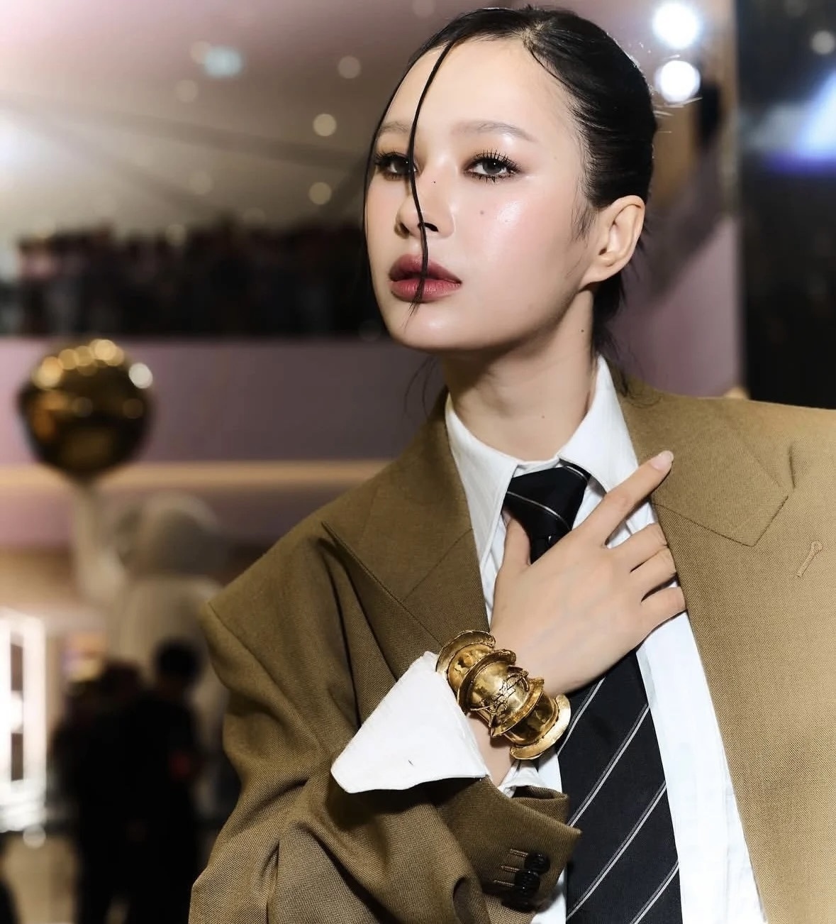 Saint Laurent Gold-Tone Cuff Bracelet