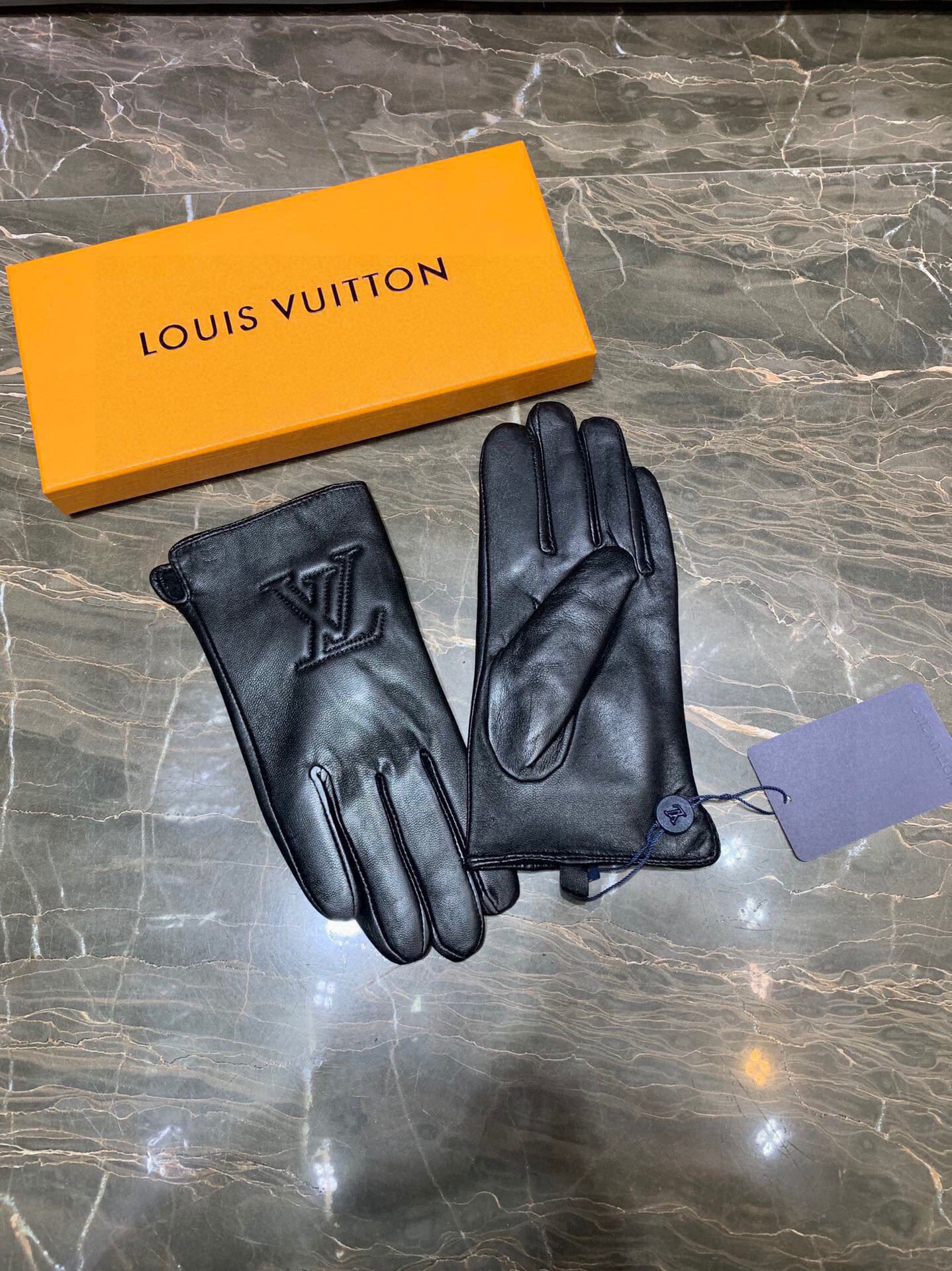 lv logo Louis Vuitton Black Leather Gloves – Louis Vuitton Black