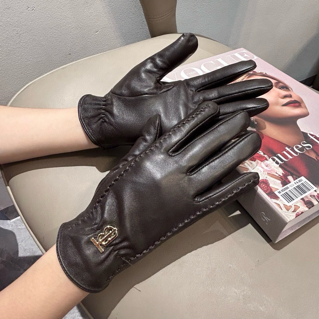 designer winter Burberry Brown Leather Gloves – Burberry Brown Leather