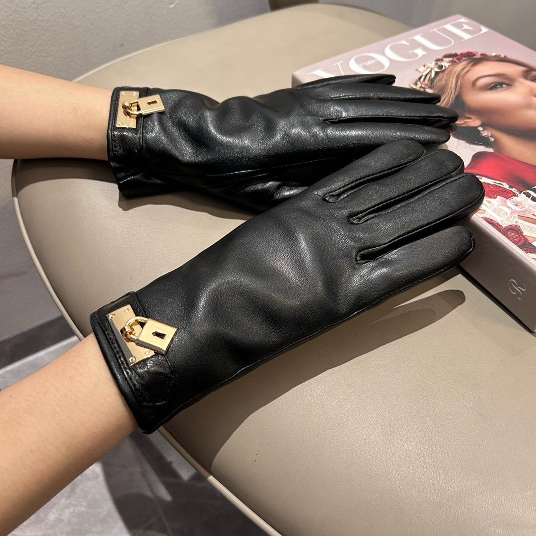 Hermès Black Leather Gloves luxury – Hermès Black Leather Gloves Gold